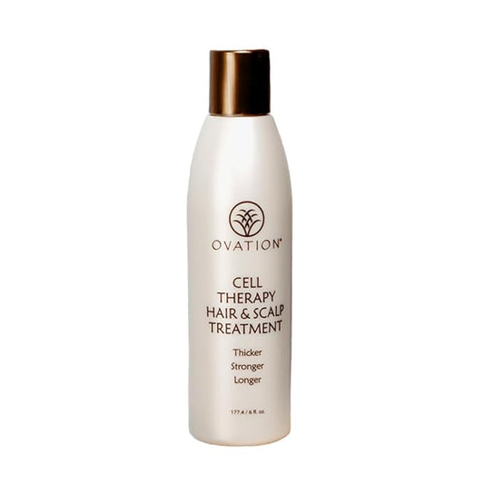 Ovation Hair Cell Therapy Hair Growth & Scalp Treatment for Men & Women - For All Hair Types, Helps Reduce Breakage & Split Ends - No Minoxidil, Sulfates, or Parabens - With Biotin, B5, Aloe (6 oz)