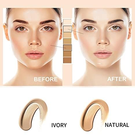 Skin Tone Adjusting CC Cream SPF 50, CC Cream Self Adjusting for Mature Skin, All-In-One Face Sunscreen and Foundation, Pre-makeup Primer Moisturizing Skin Concealer Brightening Skin Tone 30ml - 2 Pcs
