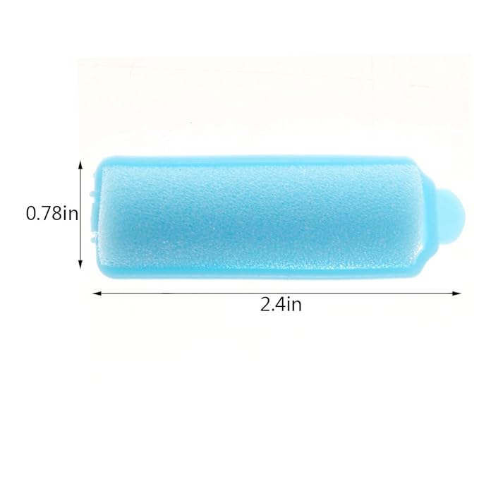 12Pcs Foam Sponge Hair Rollers, Blue Hair Curlers Bouncy Curls Style Tools Accessories