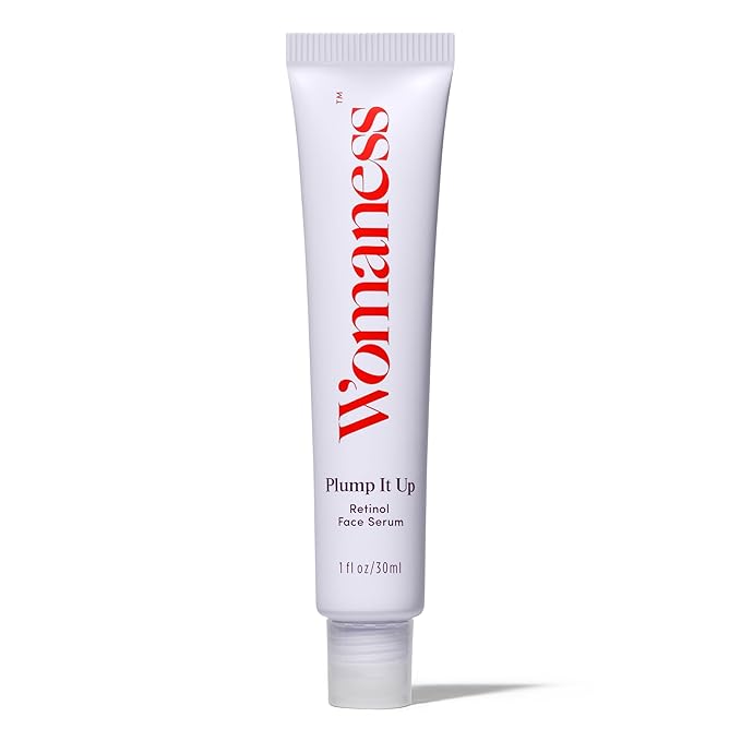Womaness Plump It Up Retinol Serum – Roll-On Hydrating Face Serum for Women w/ Hyaluronic Acid & Collagen Boosting Retinol – Anti Aging for Fine Lines, Wrinkles & Smoothing Ceramide NG Skincare (30ml)
