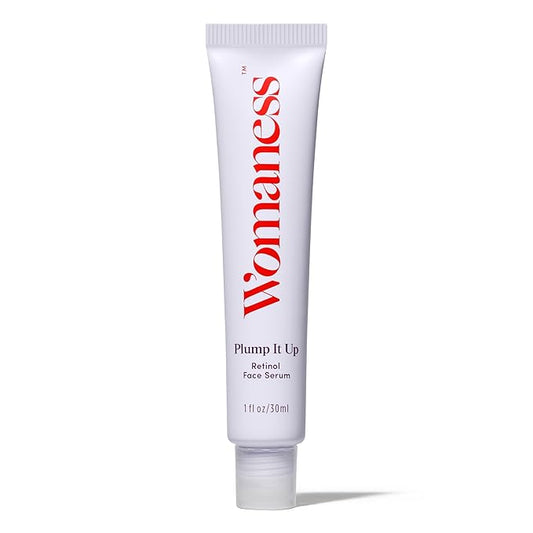 Womaness Plump It Up Retinol Serum – Roll-On Hydrating Face Serum for Women w/ Hyaluronic Acid & Collagen Boosting Retinol – Anti Aging for Fine Lines, Wrinkles & Smoothing Ceramide NG Skincare (30ml)