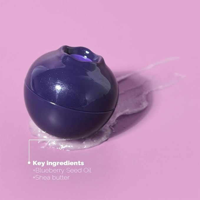 PS.PRETTYSKIN Moisturizing Korean Vegan Lip Balm 0.31oz. (9g) Smooth, Soft Texture, Hydrating, Natural Shine, Glossy (Blueberry)