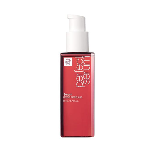 Mise En Scene Perfect Rose Perfume Serum - Korean Hair Essence with Rose Scent, Argan Oil for Damaged Hair Care, 2.70 fl. Oz