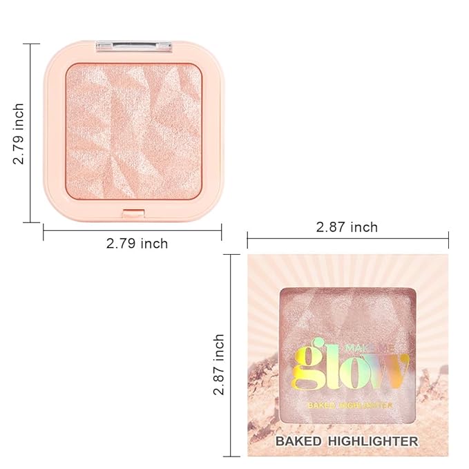 evpct Nude Pink Face Highlighter Makeup Shimmer Glitter Diamond Sparkly Highlighters Makeup Palette Powder for Face Body Cheek Skin iluminadores iluminador de jos maquillaje luminizers E04