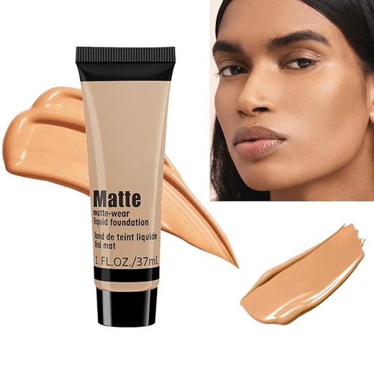 1 Pack Liquid Foundation Cream for Face Makeup,Durable Full Coverage Matte Concealer Make Up,Oil Control & Waterproof Base Primer -1 Fl.Oz-BEIGE 6#