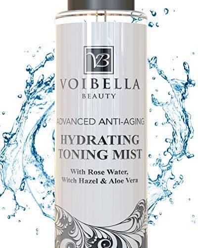 Organic Hydrating Toner for Face Anti-Aging - Rose Water, Witch Hazel & Aloe Vera Toning Facial Mist for Women. Natural Skin Moisturizing Rosewater Spray. Oil Free, Pure, Fresh & Pore Tight
