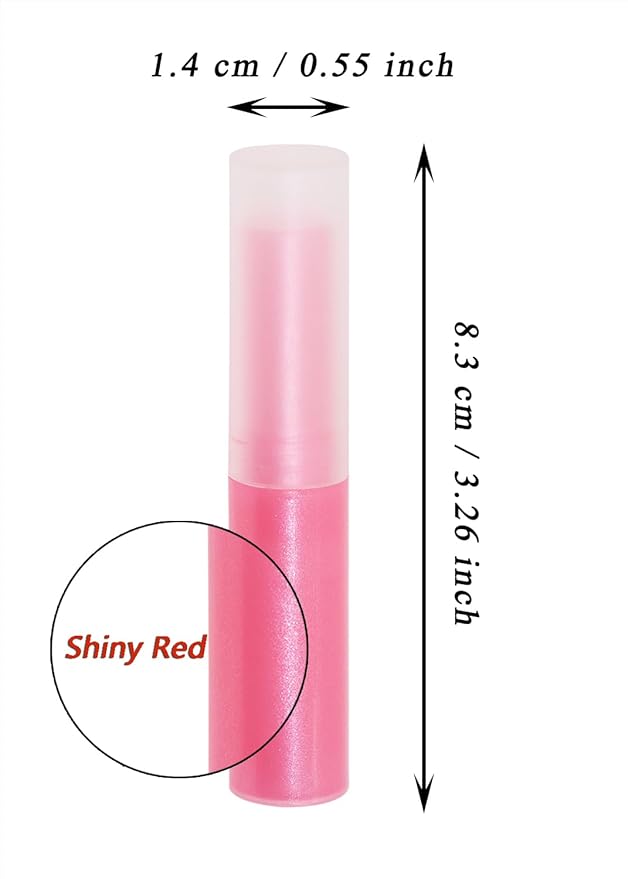 0.14oz Empty Flavored Lip Balm Container Tubes Plastic Homemade Moisturizing Lip Stick with Caps Bulk Fit for Women Adult DIY Making Supplies, 25 Count (Red)