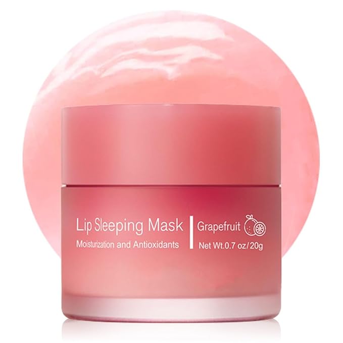 Hydrating Lip Sleeping Mask, Long Lasting Hydrating Night Lip Balms for Intensive Moisturizing and Care, Prevention Dry and Crack (GRAPEFRUIT) 0.7 OZ