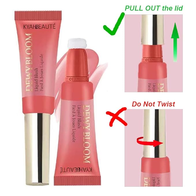 Mysense Liquid Blush Makeup Wand, Soft Cream Blush for Cheeks Tint, Matte Blush Contour Wand with Cushion Applicator, Dewy Finish, Weightless, Natural-Looking, 101 Ravishing-Nude Pink, 0.34fl.oz