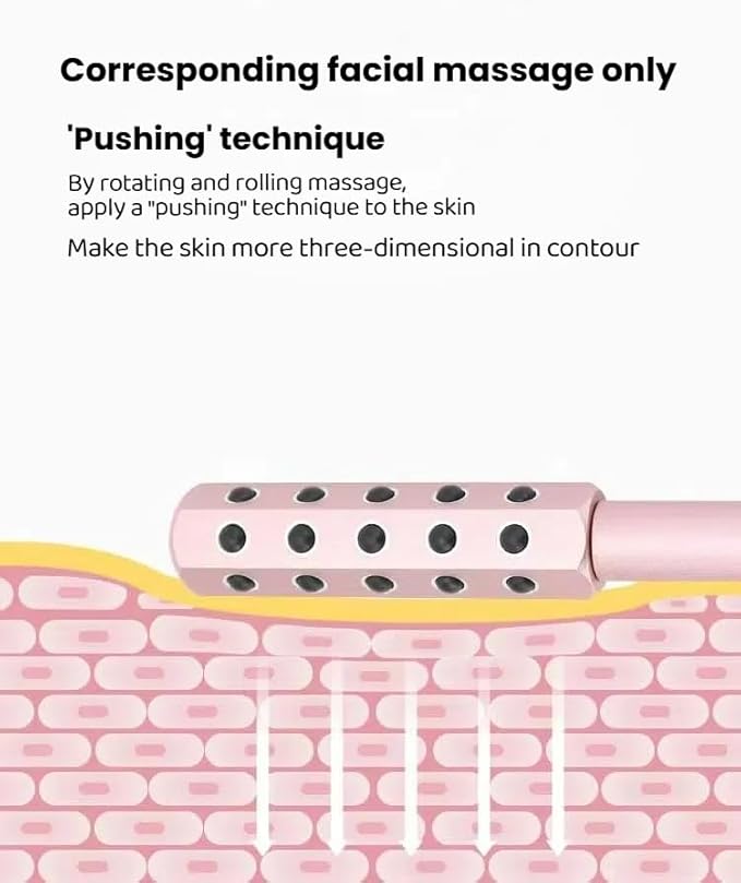 KKKing Radiance Roller - Germanium Stone Uplifting Face Beauty Massage Tool/Roller/Wand for Skin Tightening, De-Puffing, Sculpt/Lift, Anti-Aging | Uplift Face Roller, Facial Roller (Rose Gold)