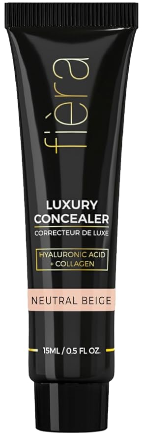 Fièra Luxury Concealer with Anti-Aging - All Day Coverage for Dark Circles, Fine Lines, Wrinkles & Spots - Neutral Beige, 0.5 Ounce