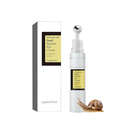 Snail Peptide Eye Cream for Dark Circles, Puffiness and Wrinkle, Snail Mucin & Nicotinamide, Moisturizing, Hydrating, Firming, Massage Ball, 17ml