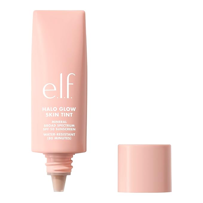 e.l.f. Halo Glow Skin Tint SPF 50, Tinted Moisturizer For Light, Buildable Coverage, Creates A Natural Glow, Vegan & Cruelty-Free, 10 Tan Neutral