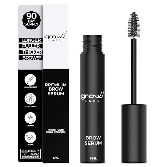 Eyebrow Growth Serum - with Biotin & Peptides - Eye Brow Serum for Growth - Vegan Brow and Lash Enhancer - Made in USA - Cruelty Free - 5ml