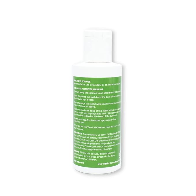 The Eye Doctor Tea Tree Lid Cleanser Twin Pack - 2X 100ml – Daily Hygiene Remove Debris & Make-up Eyelid Eyelashes – For Sensitive Eyes – Tea Tree Oil Argan Oil Coconut Oil & Micellar Water
