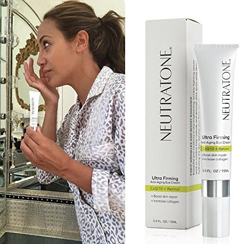 Ultra Firming Eye Cream for dark circles with Retinol & CoQ10 best for Anti-aging and puffiness Ceramic Tip Applicator 0.5 FL OZ