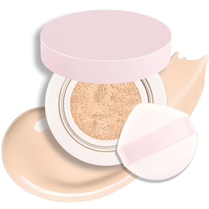 Nuder Cushion Foundation,Natural Beige for Light With Neutral Skin Tone,Long-Lasting,Lightweight,Flawless Coverage,Dewy Finish,Concealing Blemishes and Under-eye Bags for All Skin Types