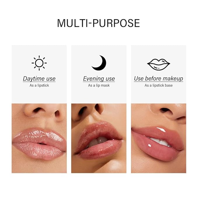 Lip Glowy Balm,Hydrating Moisturizing Lip Balm for Dry Cracked Lips,Sheer Tint Color,Shiny Glossy,Long Lasting Lip Moisturizer Nourishing Lip Care Lip Repair Gel Peptide Lip Treatment ChapStick-04#
