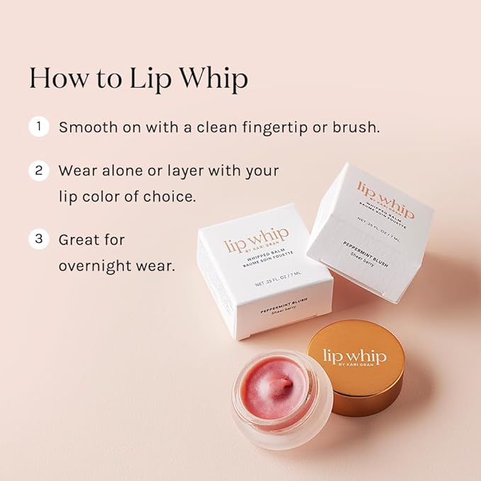 Kari Gran Lip Whip | Moisturizing Lip Balm with Organic Oils | Glossy Sheen + Peppermint | Rich Buttery Texture, Hydrates & Protects | Non-GMO, Organic Ingredients, Made in USA (Blush Peppermint)