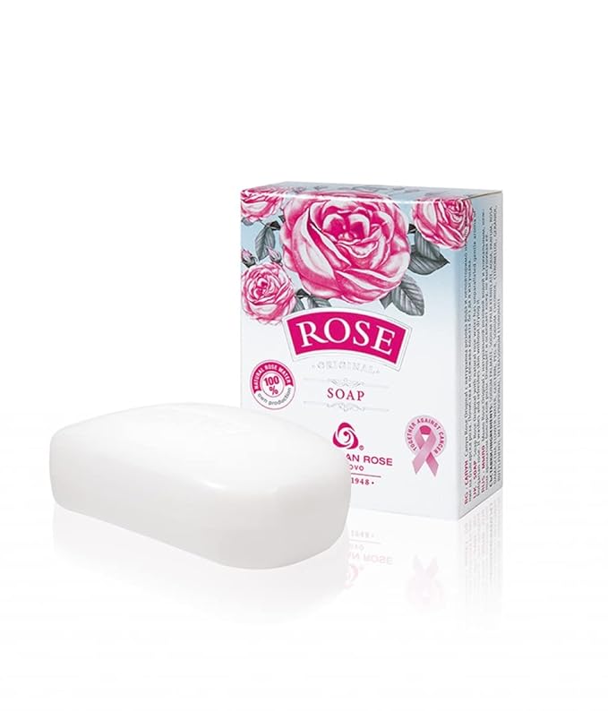 Bulgarian Rose Moisturizing Daily Regimen 5 Piece Gift Set - Rose Day Cream, Rose Night Cream, Exfoliating Face Mask, Rose Soap, Rose Soap Sponge