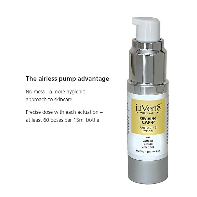 Reviving Eye Gel, 15ml - with Caffeine, Peptides, Green Tea & Hyaluronic Acid - Anti-Aging, Anti-Wrinkle, Dark Circles Eye Cream