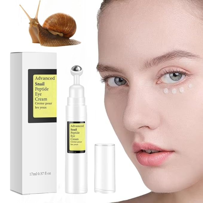 Snail Peptide Eye Cream, Snail Mucin Eye Cream Contains Niacinamide, Hyaluronic Acid To Reduce Wrinkles, Dark Circles, Puffiness and Fine Lines 17 ML