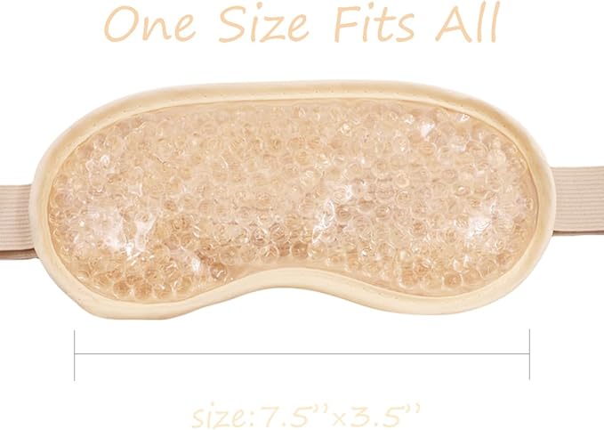 Gel Eye Mask, Cooling Eye Pads Reusable Small Ice Pack Under Eye Patches, Eye Hot Cold Treatment Pack for Redness, Pain Relief and Eye Relax (Champagne - 2count)