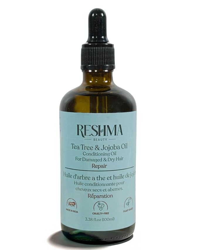 Reshma Beauty Tea Tree & Jojoba Oil – Henna Infused Conditioning Oil for Dry & Damaged Hair | Hydrates, Repairs & Strengthens