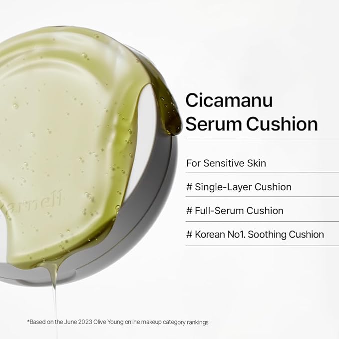 Parnell Cicamanu Serum Cushion 51W Plum Truffle0.52 fl oz | Hydrating Serum Foundation for Soothing, Pore Blurring & Radiant Glass Skin | Lightweight Korean Cushion for Sensitive Skin | K-Beauty