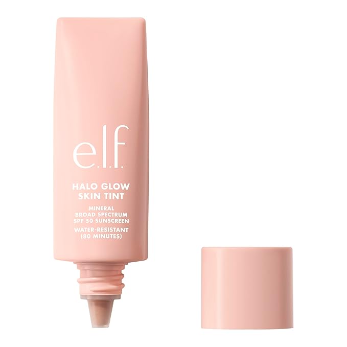 e.l.f. Halo Glow Skin Tint SPF 50, Tinted Moisturizer For Light, Buildable Coverage, Creates A Natural Glow, Vegan & Cruelty-Free, 12 Tan Cool