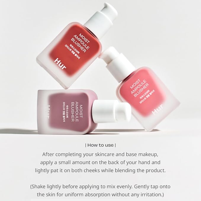 Moist Ampoule Blusher, Buildable Water-based Formula, Infused with over 50% moisture essence, no tackiness, long-lasting moisture, weightless feel (01 Nude Beige, 20ml)