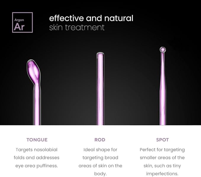 NuDerma Professional Skin Therapy Wand - Portable Skin Therapy Machine with 6 Neon & Argon Wands – Boost Your Skin – Clear Firm & Tighten