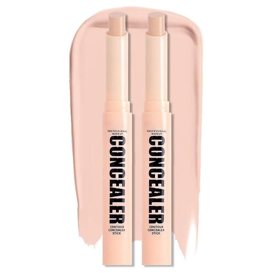 Kaely 2Pcs PROFESSIONAL MAKEUP Correcting Concealer Stick,Medium Coverage Concealer Crayon,under Eye Brightener Concealer for Dark Circles,corrector de ojeras,Lightweight,Vegan,03 LIGHT PINK