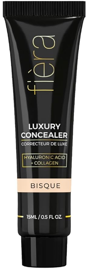 Fièra Luxury Concealer with Anti-Aging - All Day Coverage for Dark Circles, Fine Lines, Wrinkles & Spots - Bisque, 0.5 Ounce