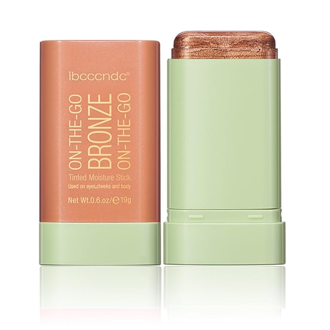 Multi-Use Makeup Blush Stick, Tinted Solid Moisturizer On-the-Go Blush, Multi-use Cream Blush Stick for Cheek & Eyes & Lips, Waterproof Natural Nude Makeup for All Skin (3# Rich Glow)