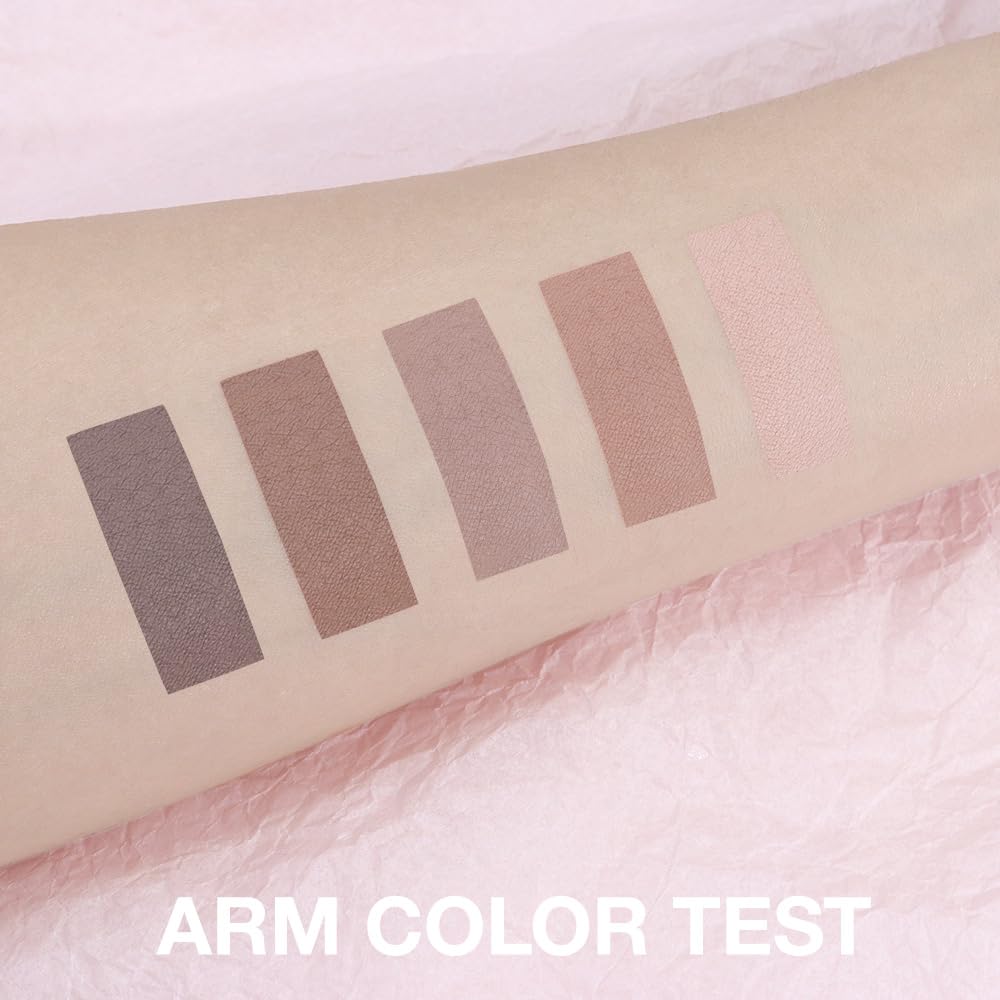 5 Colors Matte Eyeshadow Makeup Palette,Nude Dark Brown Taupe Black Natural Neutral Eye Shadow Palette,Long Lasting Waterproof Naturing-Looking Women Girls Eye Shadow