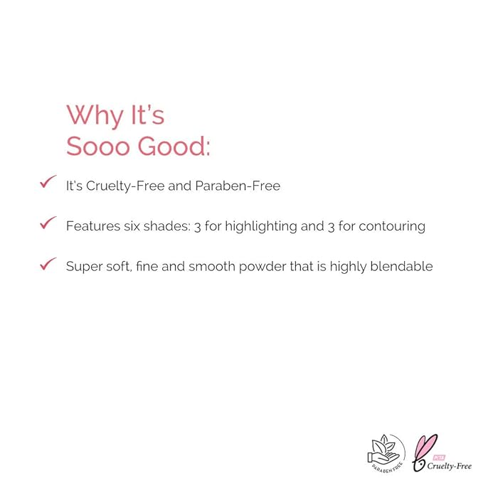 Elizabeth Mott Bronzer Contour Kit & Highlighting Powder - Cruelty Free & Paraben Free - 6 Shades for a Natural Glow