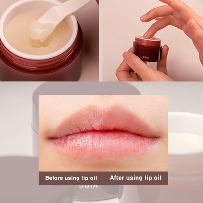 BBIA Vegan Shea Butter Lip Oil Balm 0.35 Fl Oz - Hydrating & Nourishing Lip Care, Korean Lip Moisturizer for Dry Cracked Chapped Lips, Natural Glow for Men and Women, Korea Makeup