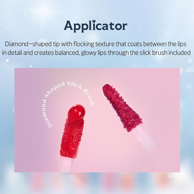 ETUDE Over Glowy Lip Stain Tint #17 Diamond Forever | Non-Sticky Vegan Lip Tint | Moisturized & Long-lasting Lip Gloss | Daily Tint for Dry Lips, Korean Makeup, K-beauty, Perfect for Gift