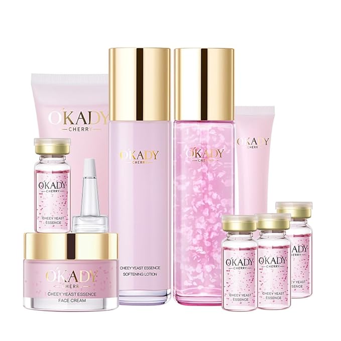 O'KADY Anti Aging Skin 9-piece Care Routine Kit skincare set Gold Polypeptides Lady Glowing Skin