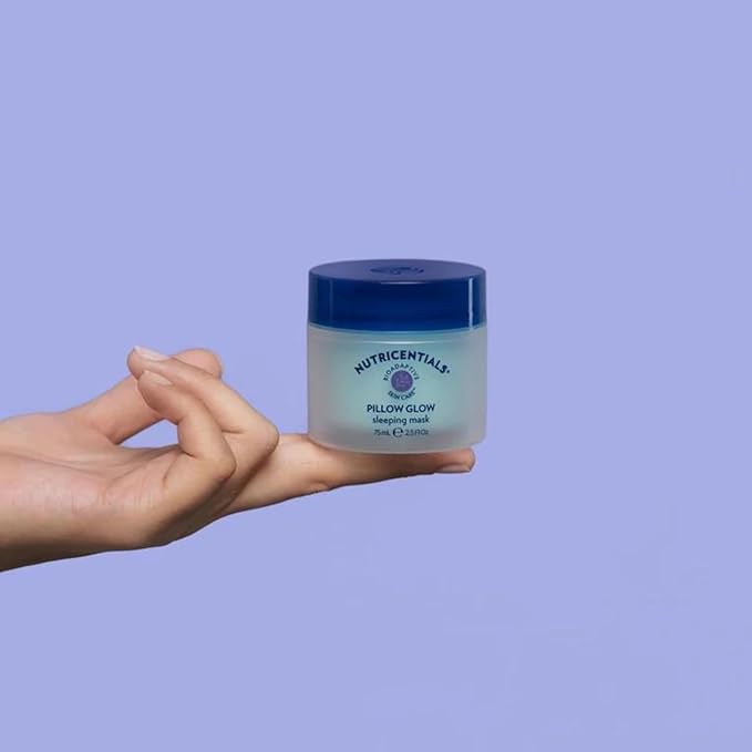 NuSkin NUTRICENTIALS Pillow Glow Sleeping Mask | Overnight Hydration | Bioadaptive Botanical Complex | Red Algae | Apple Extract | Deep Sea Water | Skin Glowing & Pore Minimizing | 2.5 Fl Oz | 1 Pack