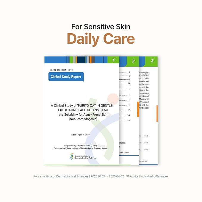 Purito Oat Exfoliating Facial Polish Cleanser - Hydrating Daily Face Wash with Gentle Scrub Clay Pore Minimizing Panthenol, Oat Seed Water Vegan, Non-comedogenic Korean Skin Care 5.07 fl.oz