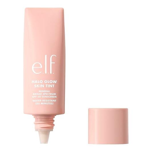 e.l.f. Halo Glow Skin Tint SPF 50, Tinted Moisturizer For Light, Buildable Coverage, Creates A Natural Glow, Vegan & Cruelty-Free, 2 Fair Warm