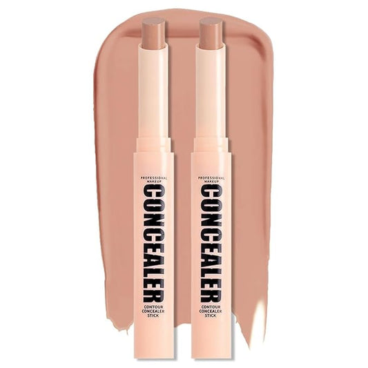 Kaely 2Pcs PROFESSIONAL MAKEUP Correcting Concealer Stick,Medium Coverage Concealer Crayon,under Eye Brightener Concealer for Dark Circles,corrector de ojeras,Lightweight,Vegan,07 DARK COFFEE
