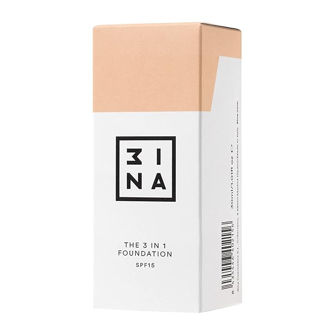 3INA The 3-In-1 Foundation 210 - Vegan Formula - Combination Of Primer, Concealer And Foundation - Medium Coverage - Natural Finish - Perfect For Covering Lines And Blemishes - Long Lasting - 1.01 Oz