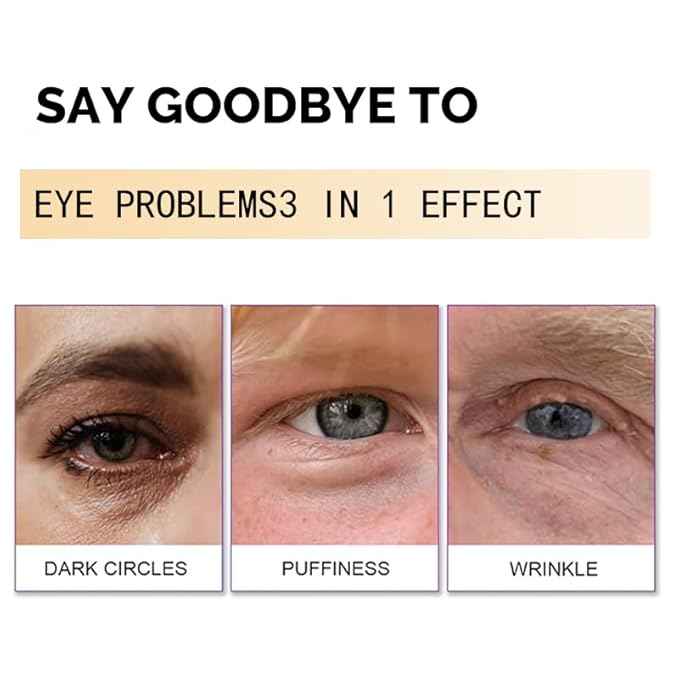 Snail Peptide Eye Cream for Dark Circles, Puffiness and Wrinkle, Snail Mucin & Nicotinamide, Moisturizing, Hydrating, Firming, Massage Ball, 17ml