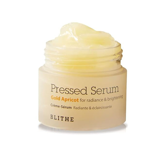 BLITHE Pressed Serum Glass Skin Korean Skincare 31.27% Apricot Extract & Niacinamide for Natural Glow, Hybride Serum & Moisturizer 0.91 fl oz