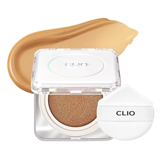 CLIO Kill Cover Founwear Cushion The Original – 20 Shades, Buildable Light to Medium Coverage, Natural Finish, Korean Makeup Foundation, Long-Lasting Skin Fit, 28N WHEAT