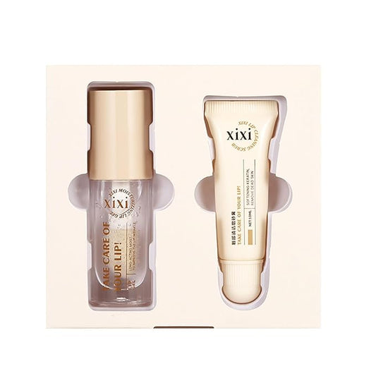 Lip Care Lip Scrub And Moisturizing Gel Set Sleeping Exfoliating Natural plant Oil Korean Therapy For Fuller Plumper