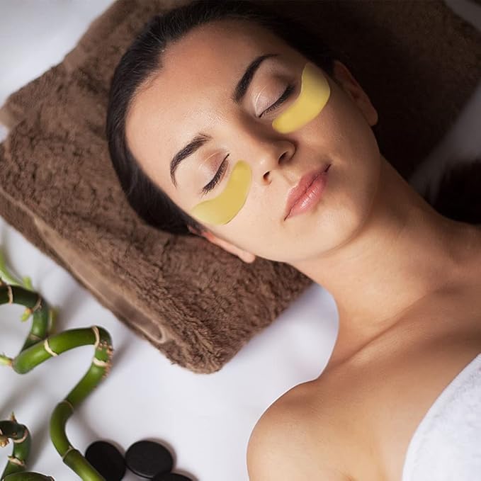 Under Eye Anti-Aging Eye Mask Collagen Patch Treatment for Minimizing Wrinkles, Puffy Eyes, Eye Bags, Dark Circles, Fine Lines Under the Eye, Looking Less Tired, Revitalizing, Moisturizing and Refreshing Your Skin 12 Pairs (Gold)